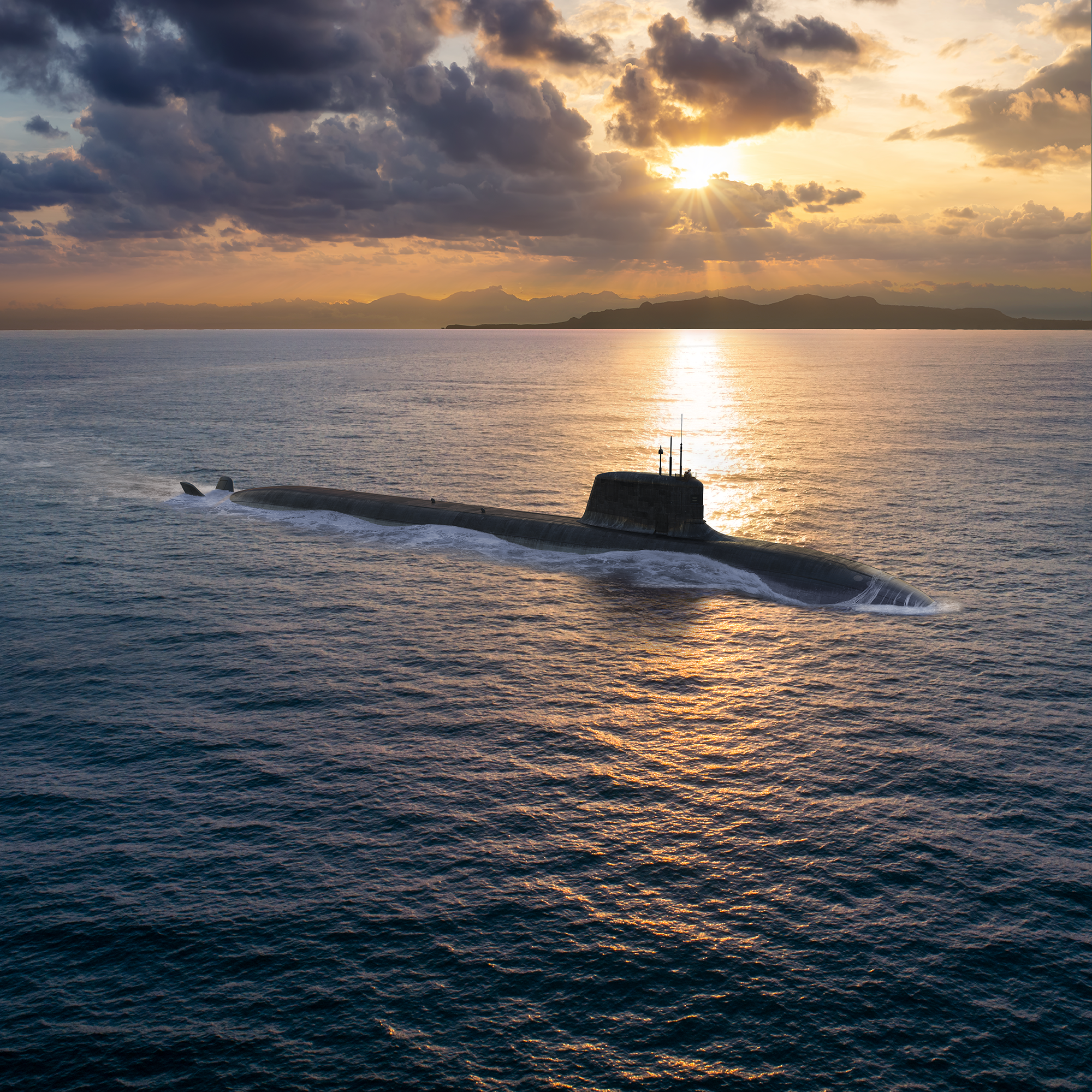 Artists's impression of an SSN-AUKUS submarine.