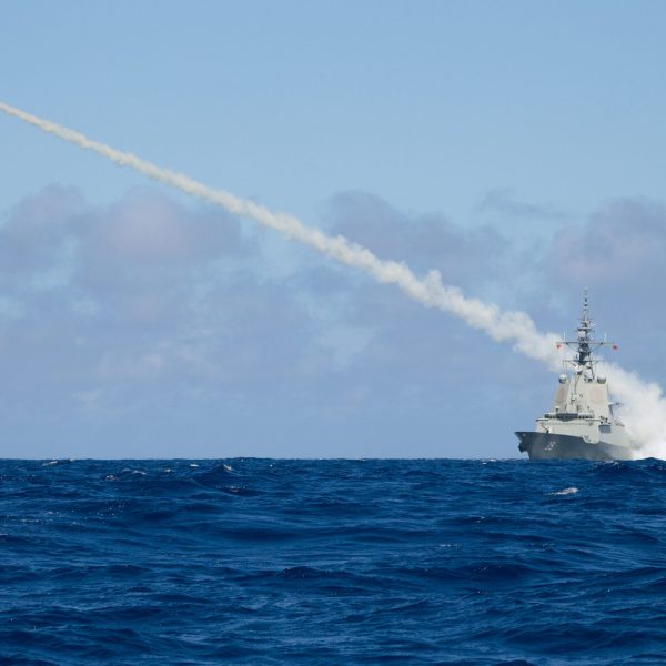 Air Warfare Destroyer HMAS Hobart successfully fires a Harpoon Blast Test Vehicle in the East Australian Exercise Area, proving the capability of the ship to launch Harpoon missiles.