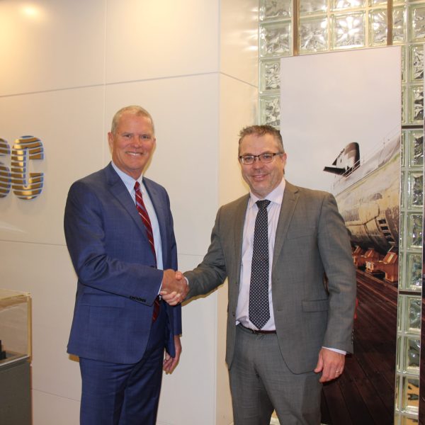 Pictured (left to right): Craig Richard (ORBIS Vice President Special Projects) and Paul Gay (ASC Chief Operating Officer Multi-Class Sustainment)